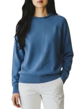 MURRAY BROTHERS *VINTAGE* Wool Ruffle Neck Sweater in Cornflower Blue
